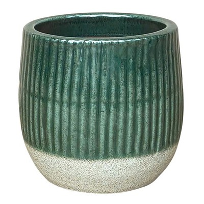 6'' Green Sable Planter Elegant Green Ceramic Pot