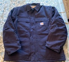 Carhartt FR Jacket Mens Sz L Flame Resistant Cat 4 Blue Coat 101618-410 VGUC