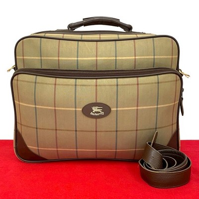 BURBERRY Shadow Horse Logo Shoulder Bag canvas leather Brown 52353