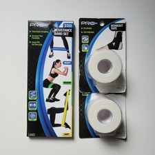 2 Pro Strength Workout Tape White Self Adhesive Breathable And Resistance Bands