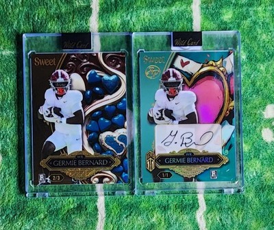 2026 WILD CARD (2) CARD LOT GERMIE BERNARD TRUE (1) 1/1 AUTO & (1) 2/3 STEELERS