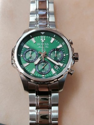 Bulova Marine Star Uhr Grün Neu Herrenuhr 