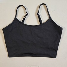 Victoria's Secret PINK Ultimate Lightly Lined Sports Bra Black Strappy Back SM