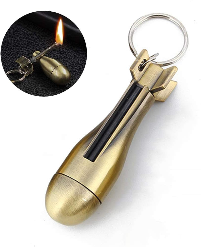 Keychain Matchstick Fire Starter, Permanent Match Flint Meta
