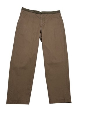 Lanvin Contrast Waistband Ankle Pants in Brown