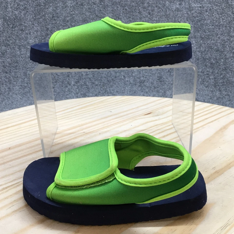 Sandalias Cat & Jack Niños 9-10 Informales Cómodas Cordones Planas Tela Verde Sin Cordones Foto 2 de 4