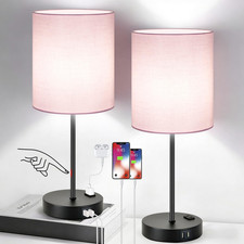 Set of 2 Touch Control Table Lamps, 3-Way Dimmable Bedside Nightstand Lamps for
