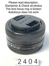 For Parts Or Repair Panasonic H-FS12032  12-32mm F3.5-F5.6 Lens (See Pics)