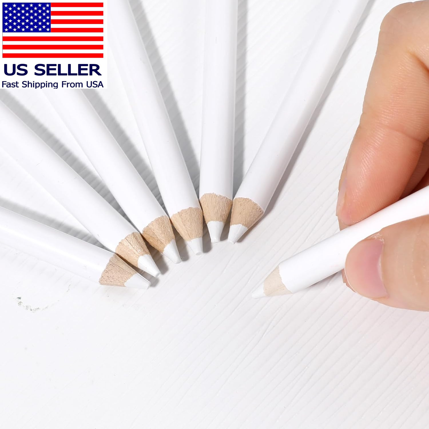 7PCS Fabric Pencils for Sewing, White Fabric Marking Pencils, Water Soluble Sewi