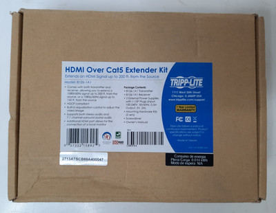 Open Box Tripp Lite B126-1A1 HDMI Over Cat5 Extender Kit
