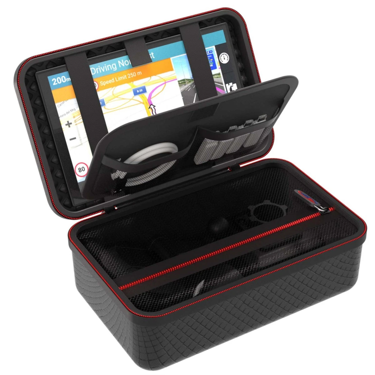 caseroxx GPS-Case per TomTom GO PROFESSIONAL 6250, (GPS-Case con cerniera ed elastico in nero