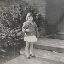 Photo Girl Standing by Church Palm Sunday Snapshot c1960s Vintage