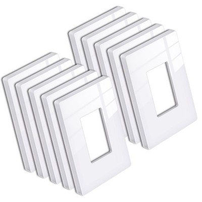 [10 Pack] 1 Gang Screwless Decorative Wall Plate, Mid-Size H4.88'' x W3.11'', U...