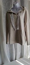 J.JILL Fit Elevation Knit Hoodie dark oatmeal heather Size M NWT 89
