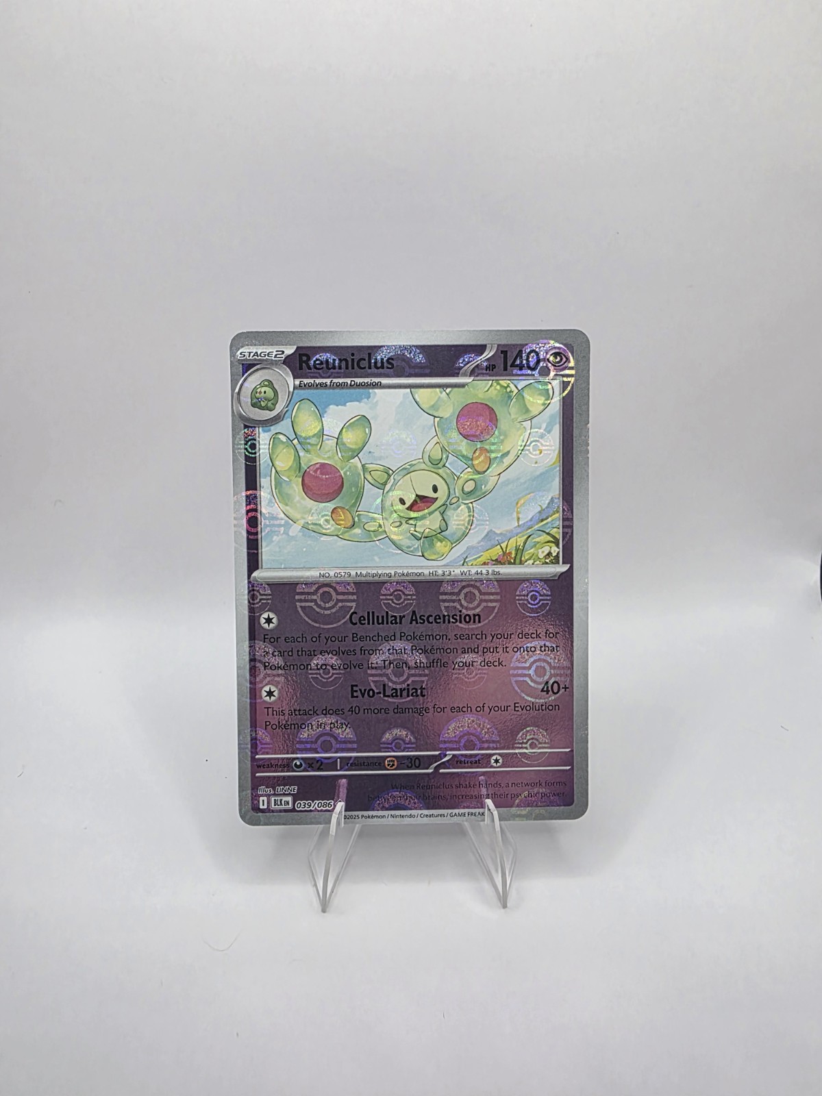 Pokémon Reuniclus Poke Ball Reverse Foil 039/086 BLK Black Bolt NM