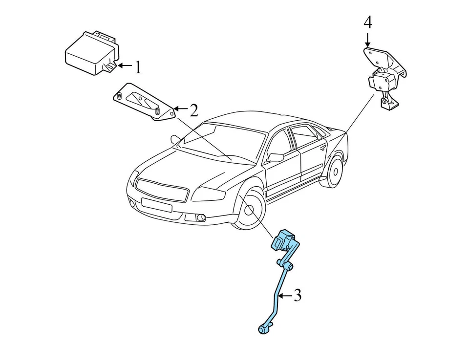 2004-2007 AUDI A8 QUATTRO - Front LEFT AIR RIDE Suspension Leveling Sensor - Image 3 of 4