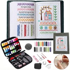 2026 New Embroidery Stitch Book Kit,Portable All Scenario Embroidery Stitch B...