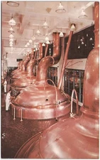 Milwaukee WI Miller Brewing Company Unique Brewhouse-Chrome & Copper Kettles