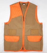 Vintage Ranger Vest Men's M Duck Canvas Hunting Game Bag USA Brown Blaze Orange