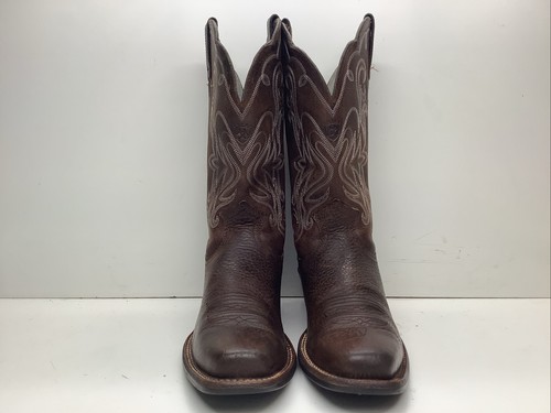 LINEA DONNA STIVALI ARIAT ATS COWBOY PUNTA QUADRATA MARRONE SCURO TAGLIA 6,5 B - Foto 2 di 10