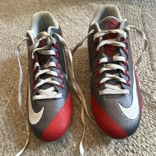 Nike Alpha iD Men's Baseball Cleats Gray Red White US Size 11