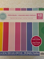 Craft Smith Special Ed. 48 Sheet 12" X 12" Carft Paper Pad "Fresh Solids" NEW