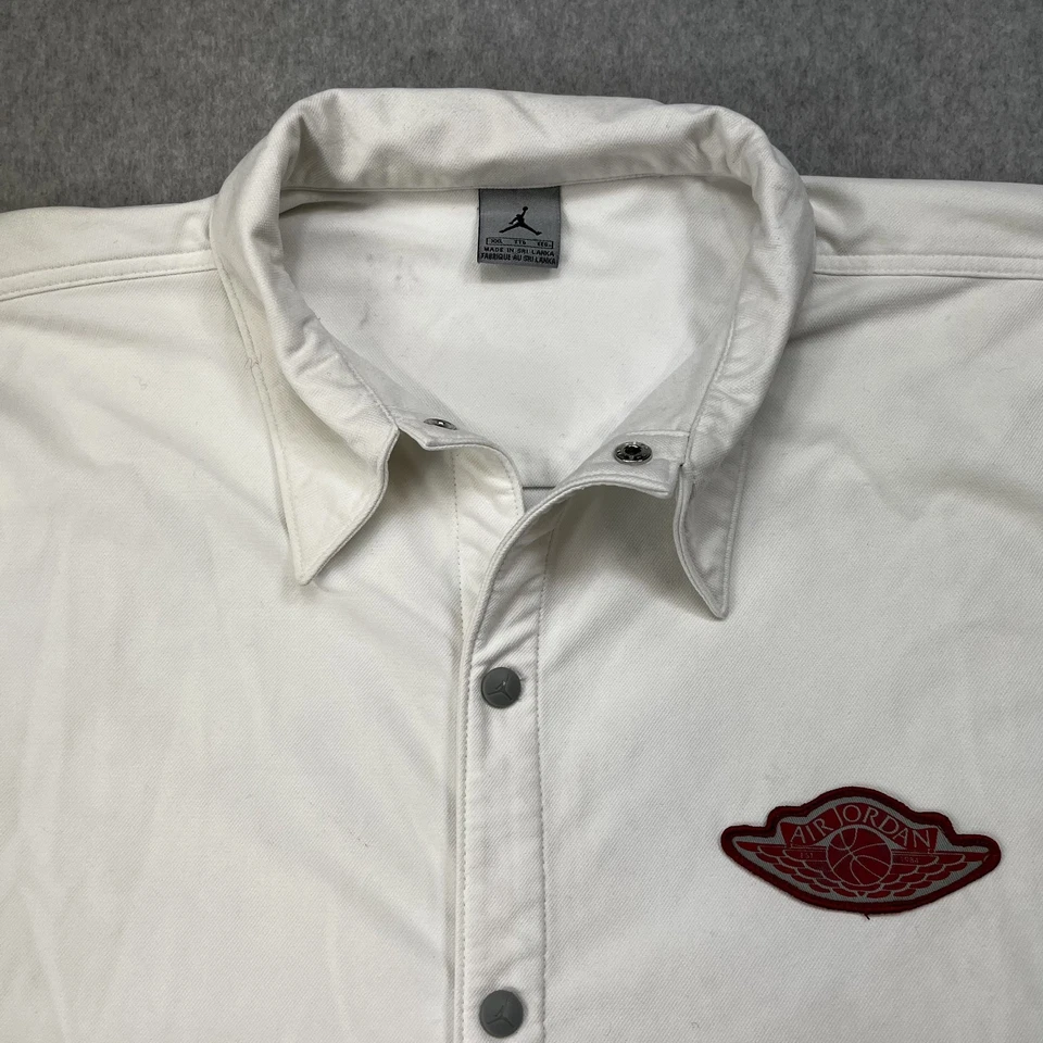 Nike Air Jordan Wings Flight Camisa Blanca Abotonada Retro 1 Rara Para Hombres XXL Foto 2 de 4