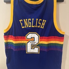 Alex English Authentic Signed Pro Style Jersey Autographed JSA-