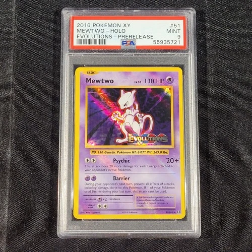 Mewtwo - 51/108 - XY Evolutions - Holo - Prerelease - PSA 9 - MINT