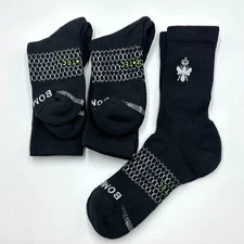 3 Pairs Men's Performance Running Calf Socks athletic black Size Med BOMBAS
