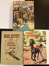 Lot Of 3 VTG Western Hardcover Books, Roy Rogers, Gene Autry, Fury horse Crafts