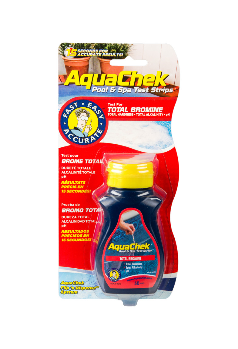 Aquachek Bromine Test Strip 50 Pack Hot Tub Swimming Pool Spa Strips 4 way