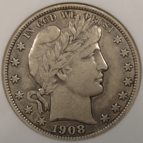 1908 Barber Half Dollar 50c ANACS Certified XF40 Old Small Holder