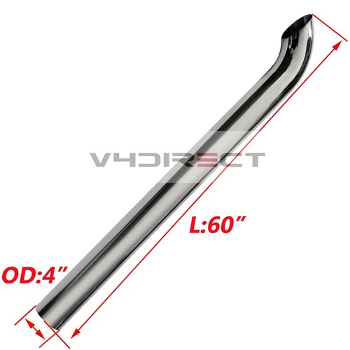 3"/4"/5"/6"OD 24"36" 48" 60"Long Chrome Curved Pipe Exhaust Truck Stack Tailpipe - Picture 7 of 13
