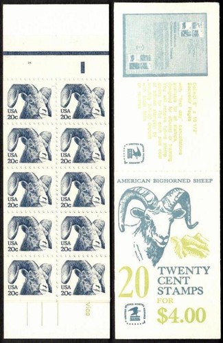 US Scott 1949a 20c Booklet BK 142a ~ RARE Plate #34 ~ 20 stamps ~ Jan 8, 1982 - Bild 1 von 2