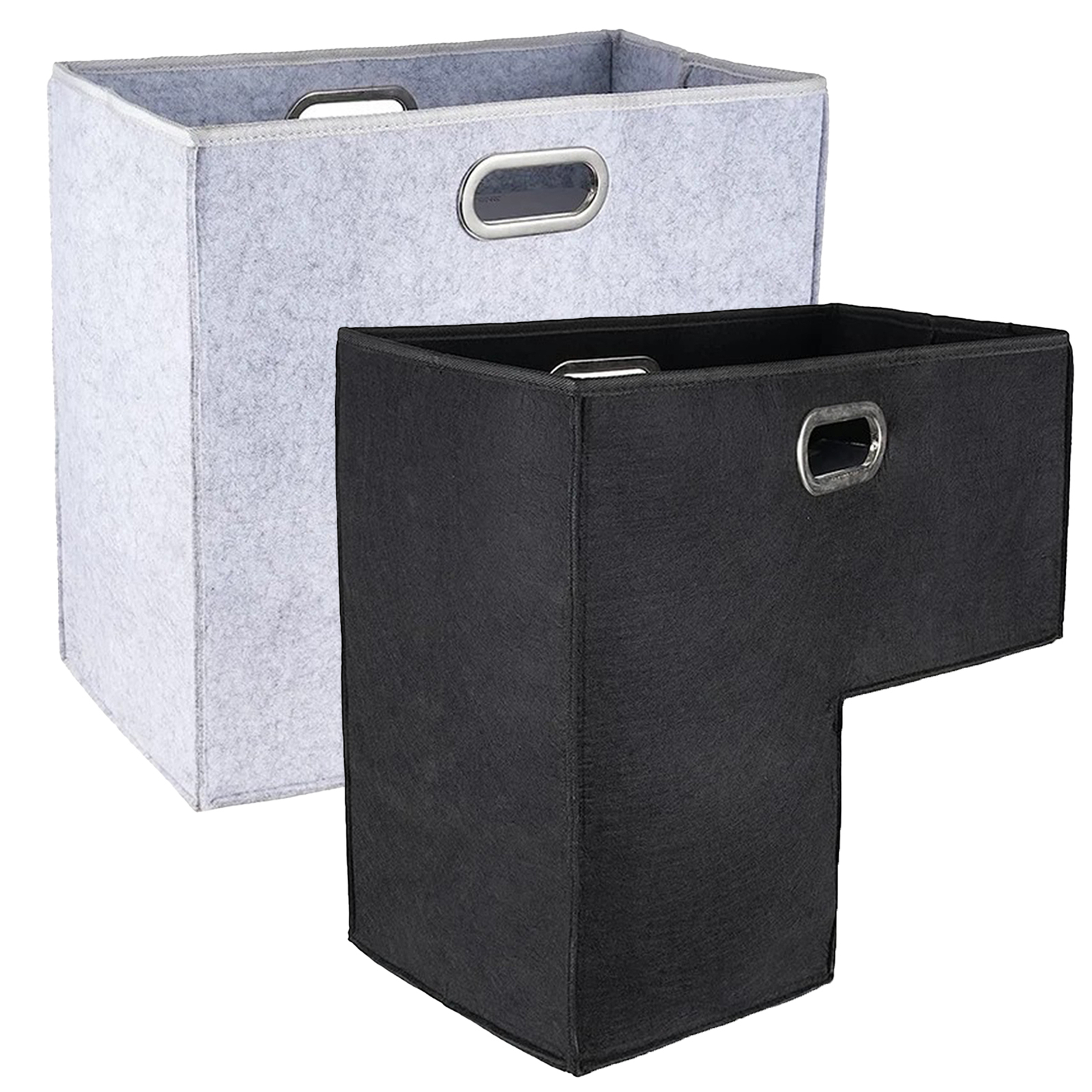 Storage Baskets L-Shape Hamper Box Organiser For Stairs Laundry Bins Home Office-image