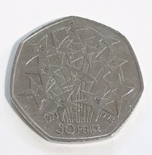 1998 EUROPEAN UNION EEC EU 25th ANNIVERSARY 50p COIN