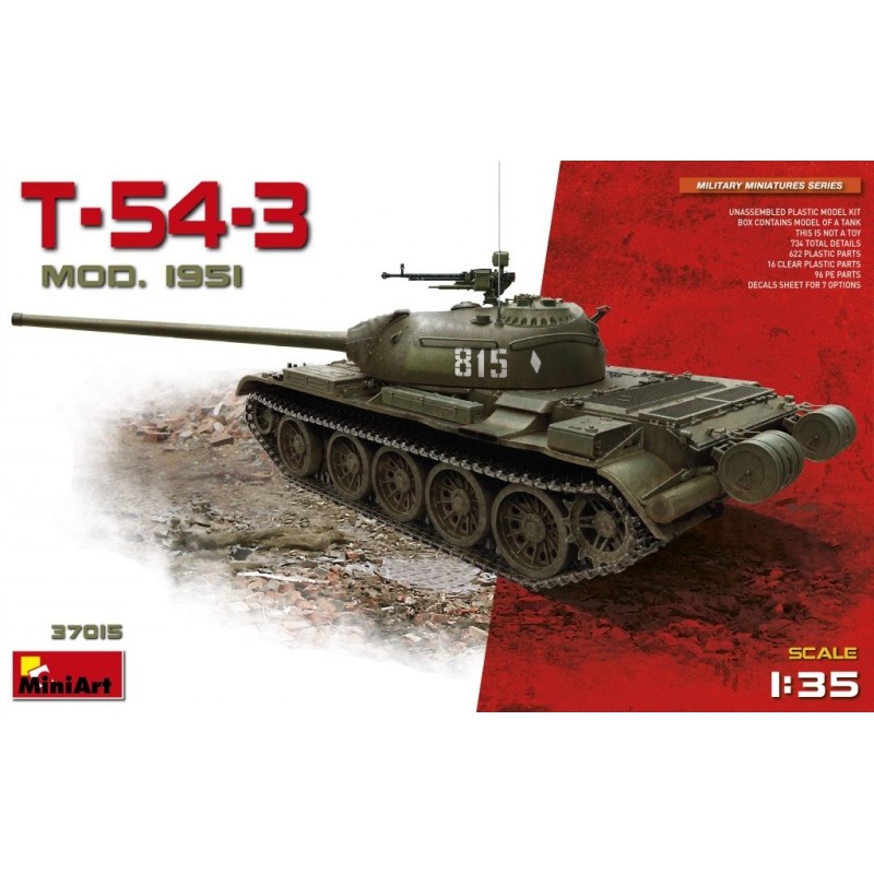 Miniart 37015 1:35th scale T-54-3 Medium Tank (Mod. 1951)