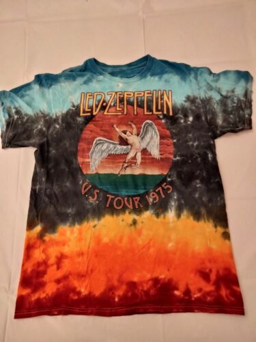 T-shirt Led Zeppelin Tie Dye Us Tour 1975 taille moyenne - Photo 1/7