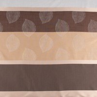 Gardinenstoff Dekostoff Halbtransparent Streifen BläTter Braun Beige 1,50M Breit