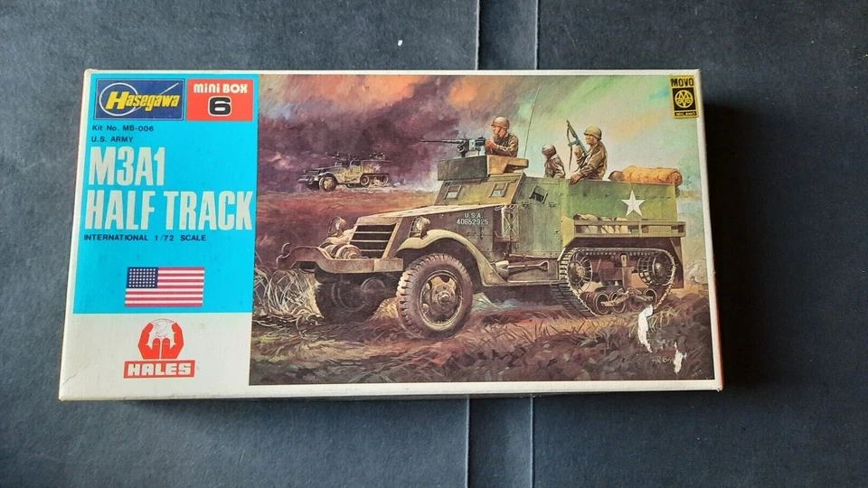 M3A1 HALF TRACK Hasegawa 1/72 Mini Box 6 modellismo mezzi militari - Immagine 3 di 4