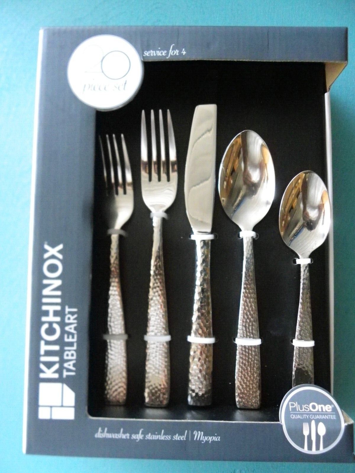 Kitchinox 20 Piece Flatware "Myopia" Set Stainless Steel Service For 4
