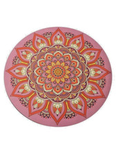 Tapis de jeu de carte , decor mandala rose diametre 70cm.neuf