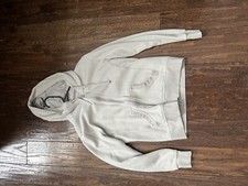 zip up hoodie small grey/white