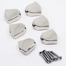NEW (6) Keystone Buttons w/ Screws for Grover Rotomatic Tuners Keys - NICKEL