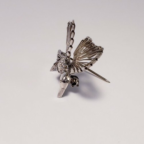 Wire Wrapped Signed Sterling Silver Engraved Humm… - image 14