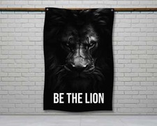 Motivational Gym Flag - Be The Lion Fitness Wall Decor