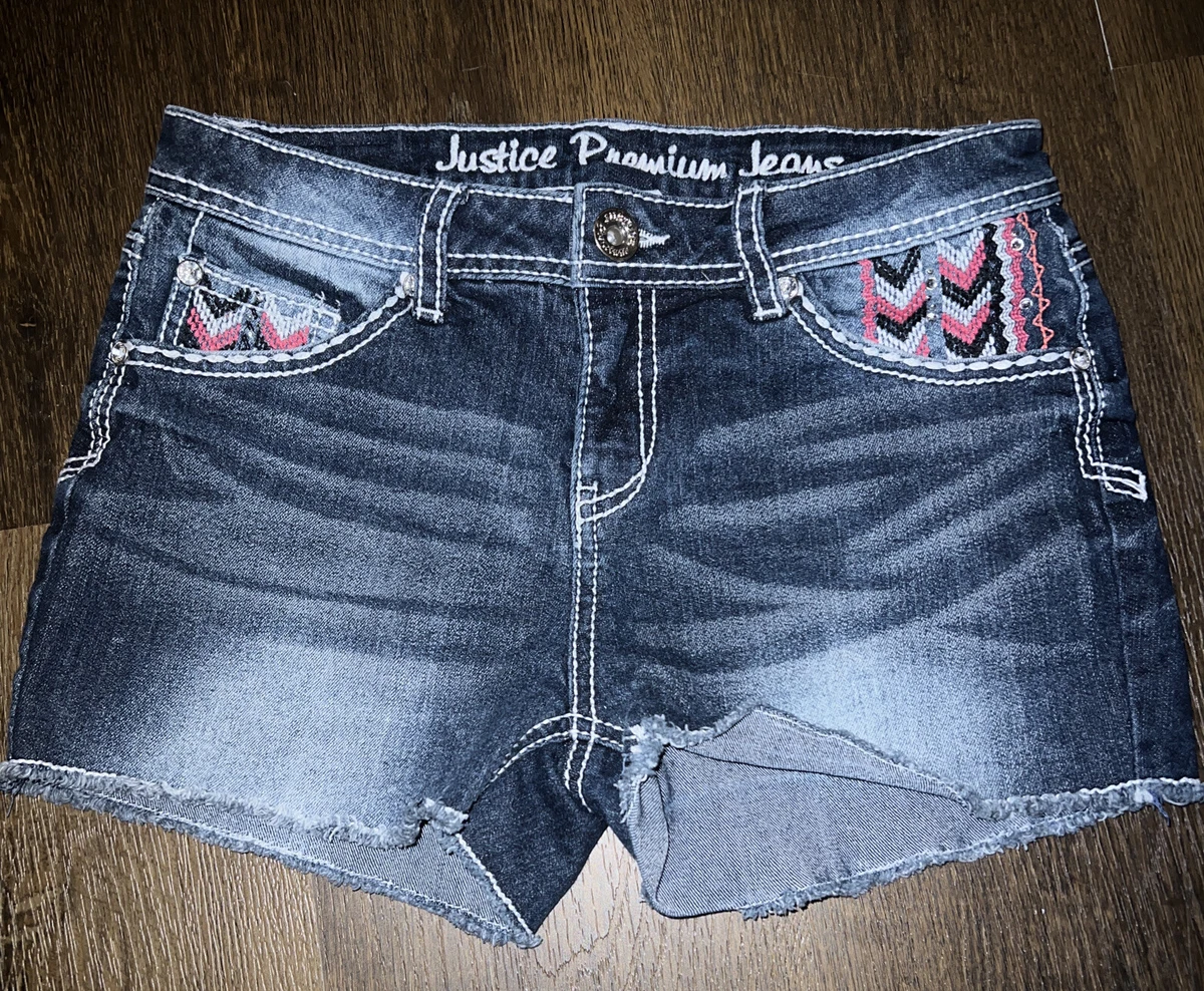 Justice denim shorts sales