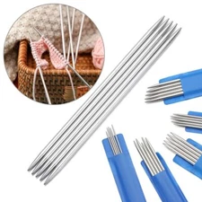 Straight Knitting Needles - Stainless Steel Crochet Hook Sweater Weave 5Pcs Sets