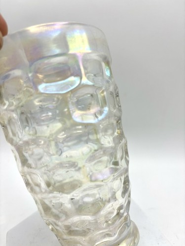 Vintage Federal Tumbler Glass Thumbprint Yorktown Iridescent Carnival 5.5” - Picture 2 of 5